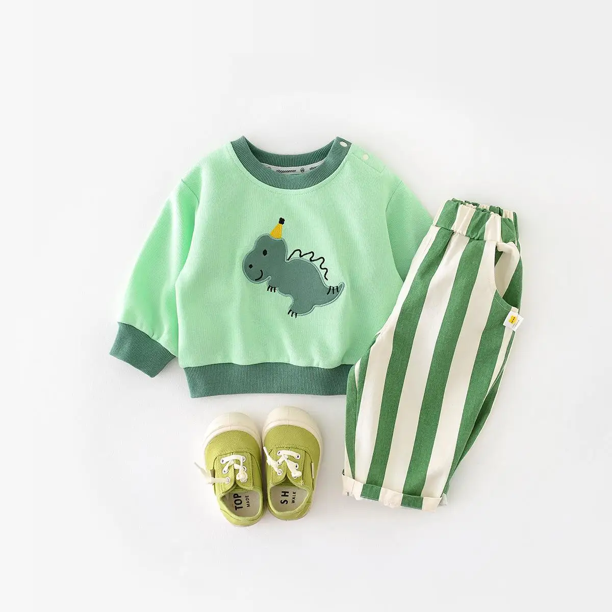 2024 Spring Boy Girl Children Loose Strped Casual Pants Baby Pockets Fashion Pants Kid Outdoor Cotton Trousers Toddler Costume 3