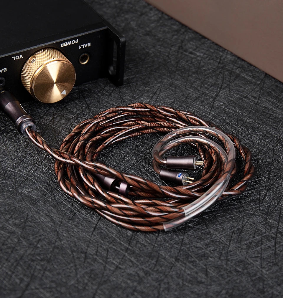 KBEAR Cadence 2-adriges gemischtes versilbertes und reines Kupfer-HiFi-Kopfhörerkabel, hochdichtes Abschirmschicht-Kopfhörerkabel, iem-Kabel – Detail 11