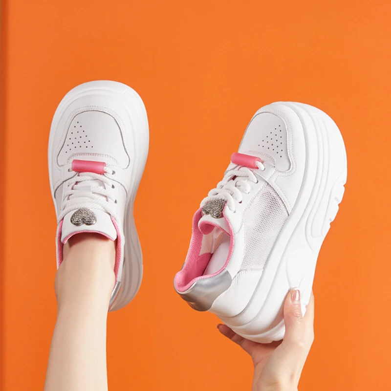 Women's Fashionable Thick-soled Casual Shoes New Mesh Hollow Sandals Inner Height Increasing Women's Shoes Fashion Sports Shoes