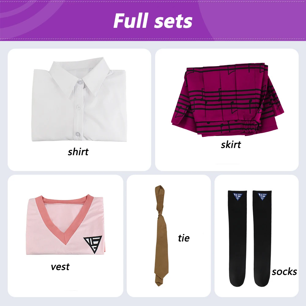 Danganronpa 2: Kaede Akamatsu | School Uniform Cosplay Costume Set 25 Danganronpa 2 Kaede Akamatsu School Uniform Cosplay Costume