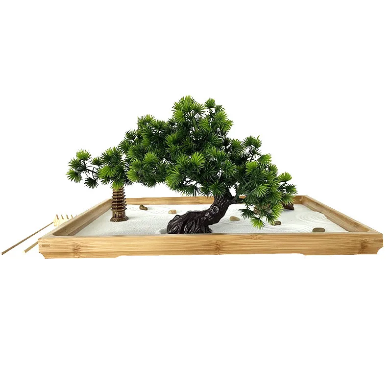 Japanese Zen Garden for Desk - Zen Garden Sand Kit, Artificial Bonsai Tree,  Rakes & Accessories - Japanese Decor Office Home Desktop Relaxation