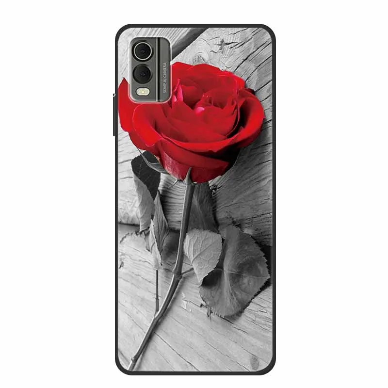 Luxury TPU Soft Silicone Back Cover with Lovely Floral Design - Shockproof Phone Protector