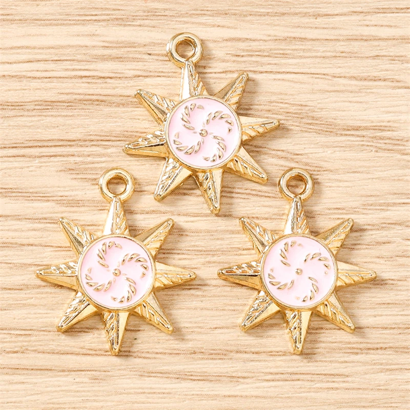 10 Stück 20x24mm Niedliche Emaille-Sonnenanhänger für die Herstellung von Ohrhängern, Halsketten, Armbändern, DIY Handgemachter Schmuck, Schmuckzubehör – Detail 7