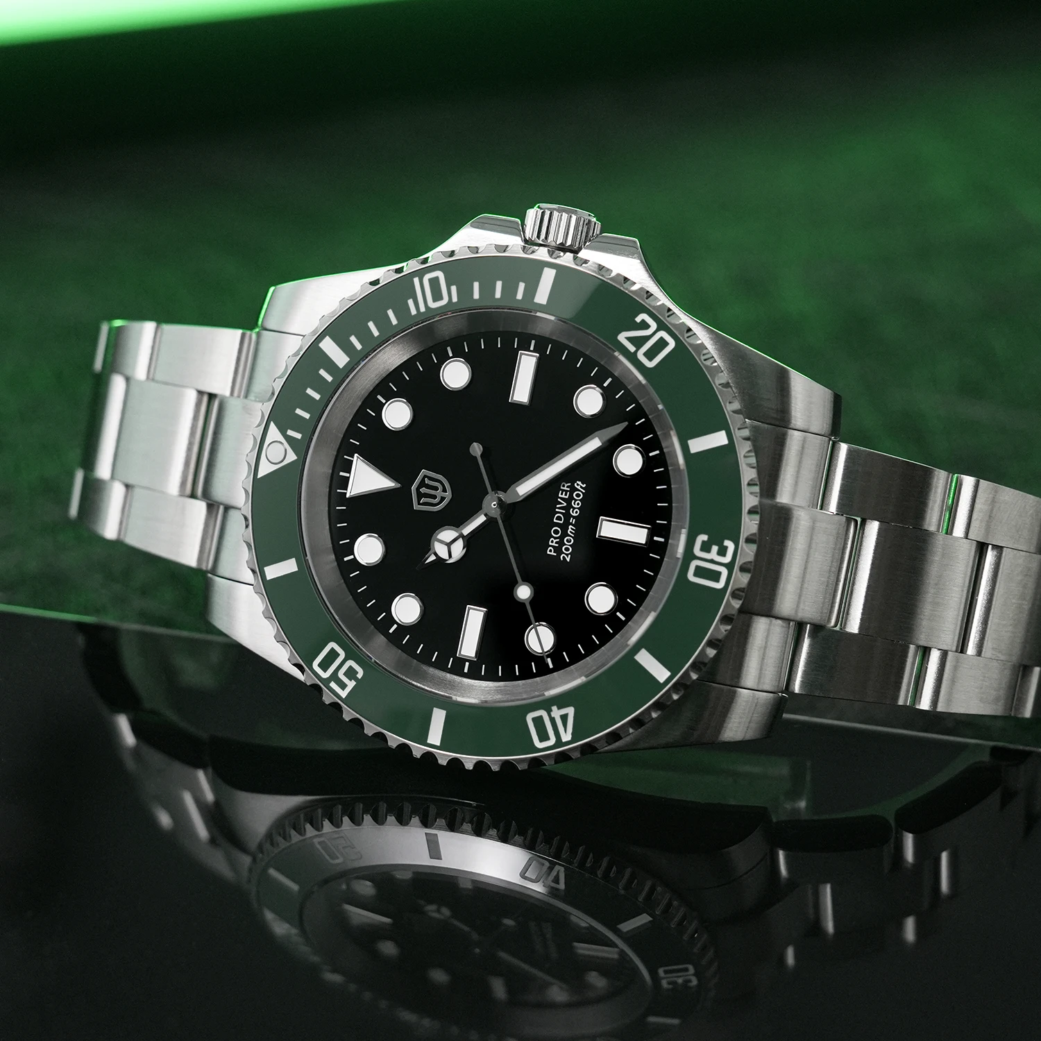 Watchdives WD1680Q V2 Orologio Nero VH31 Sweep Quartz con Lunetta in Ceramica, Vetro Zaffiro AR, Luminoso BGW9, Impermeabile 200M, Orologio da Polso da Uomo in Acciaio - immagine 2