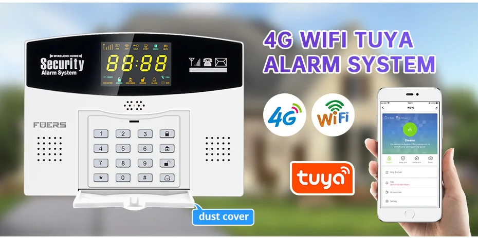 W214 DIY Tuya Smart Alarm System 4G Burglar Alarm Smart Home GSM Alarm System C