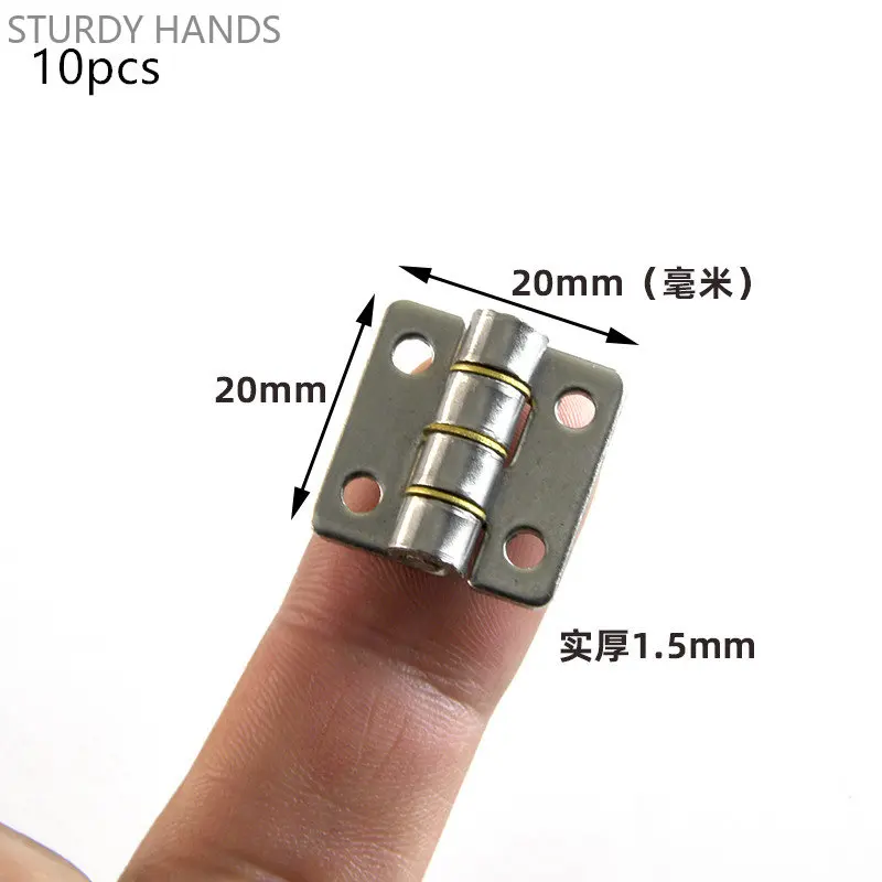 Espessamento 304 Mini Dobradiça de Madeira Caixa de Jóias Porta do Armário Dobradiças Móveis Hardware Acessórios 20 mm Aço Inoxidável 10 Pcs