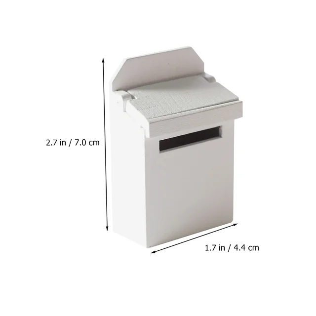 House Postafiók Mini Levél Fa Levélszekrény Miniatűr Modell Flip-Up Bútorok - Image 2