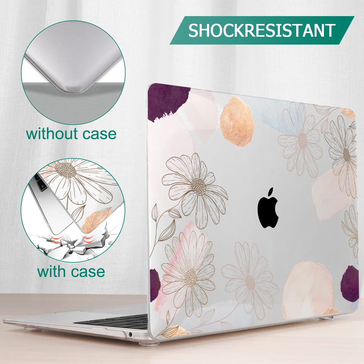 coque rigide dorée can ies flowers pour air pro air