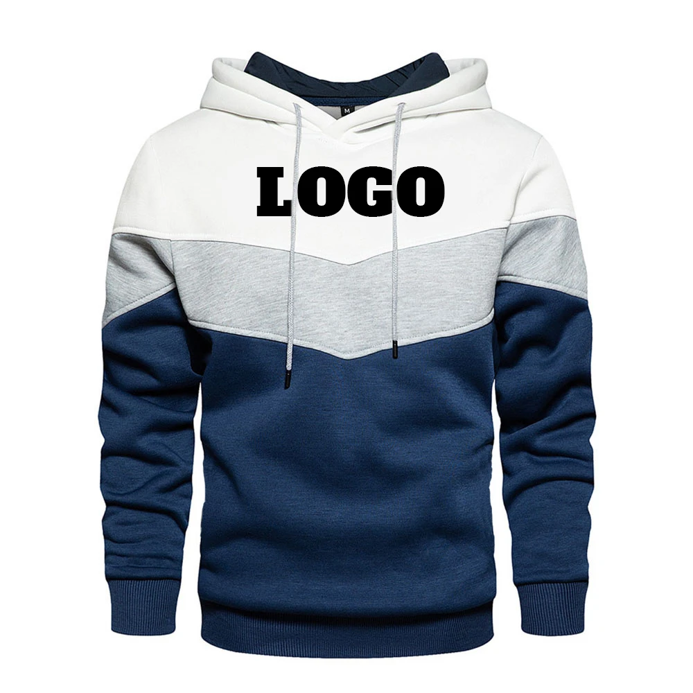 Spring Autumn Custom Logo Men's Hoodies Color Striped Slim Hooded Sweatshirts Mens Coats Male Casual Sportswear Streetwear