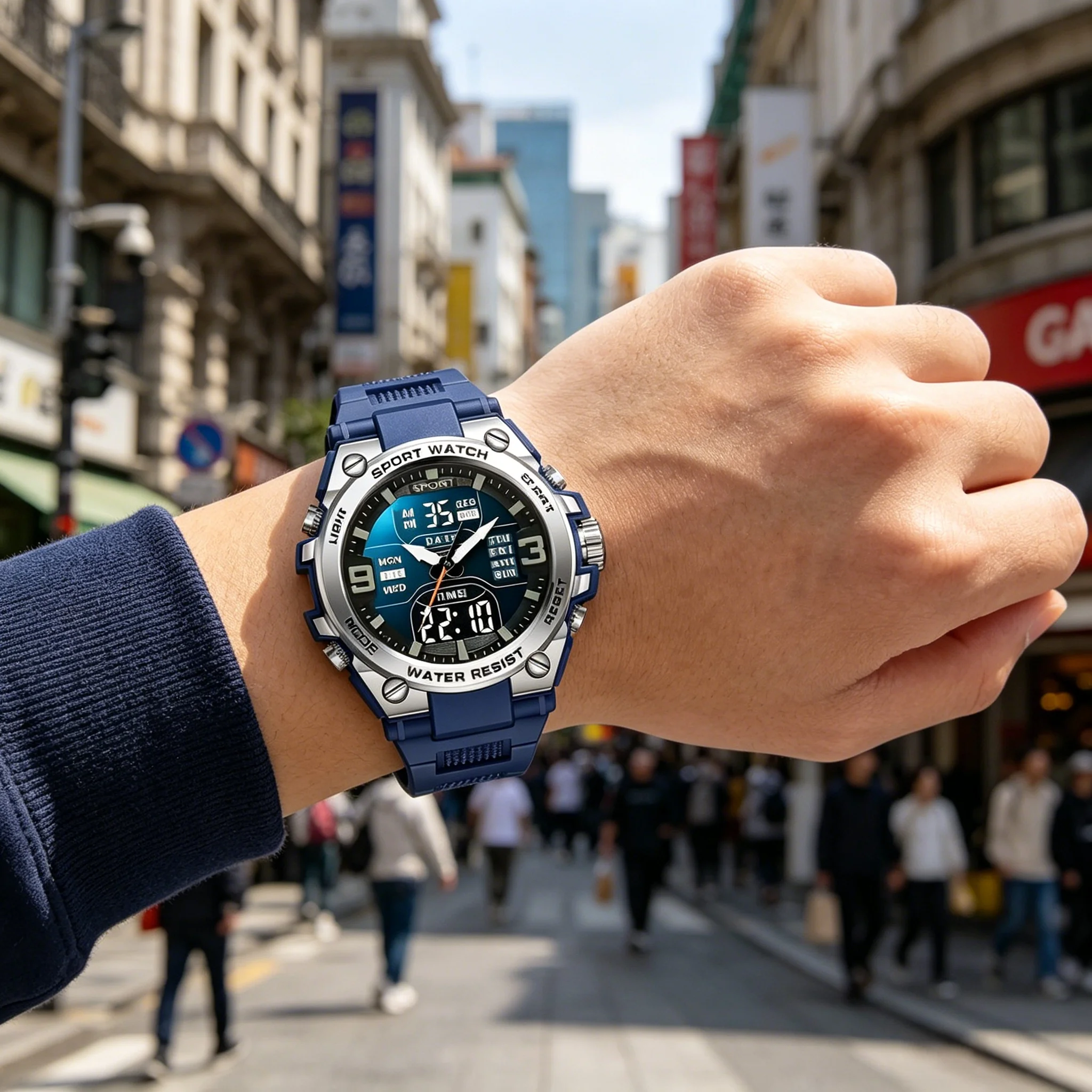Trendy men's and women's sports watches with multifunctional student dials and electronic watches - 2