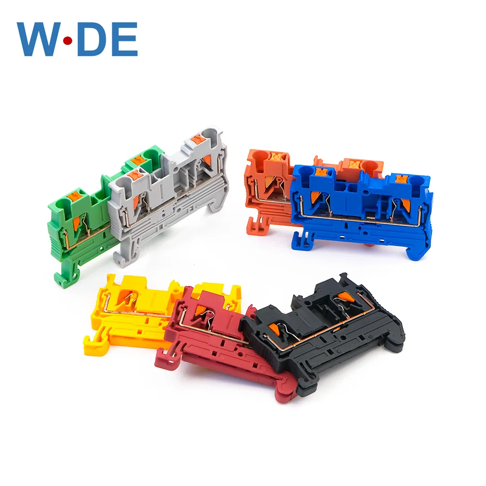 10pcs Din Rail Terminal Block PT-2.5 Push In Terminal Connector Spring Screwless Electrical Wire Conductor PT2.5 Wire Connector wire connectors din rail terminal block