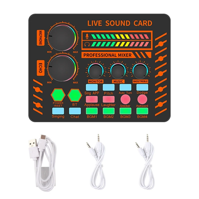 S25 Sound Card Audio Mixing Console Parts Professional Live Broadcast Equipment Phone Computer universale