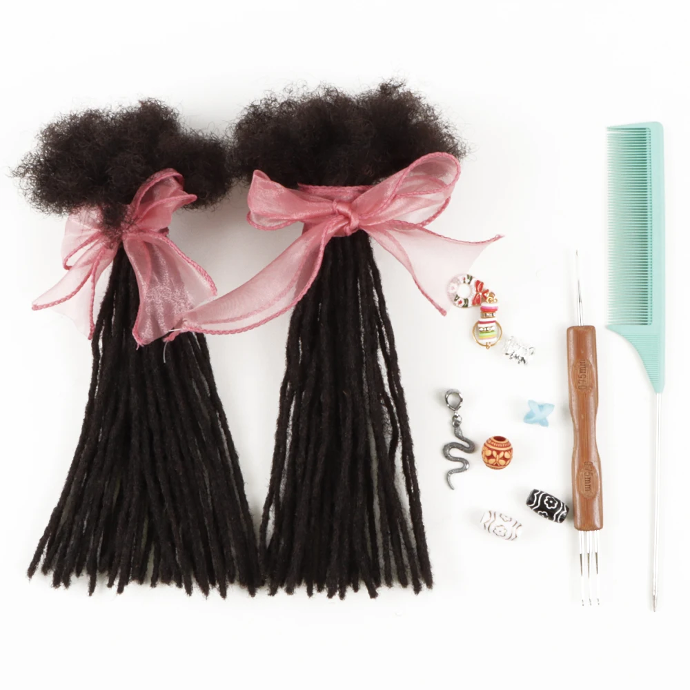 Orientfashion Microlocs Soft Loc Extensions Handmade 100% Human Hair Dreadlocks Extensions 0.2cm Width Afro Kinky Curly Locs