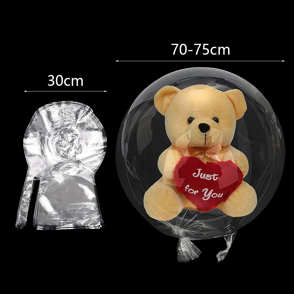 Wide Neck 30-Inch Transparent Bubble Balloon - 5-20pcs Party Gift Stuffer for Flowers
