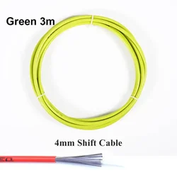 High - Quality Multicolor Bicycle Brake & Shifter Cable 3m 4mm/5mm (Shift 4mm 3m - green)