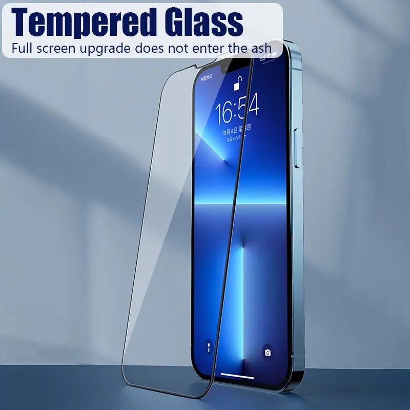 Screen Protector 4PCS Full Cover Tempered Glass for iPhone 11 12 13 14 15 Pro Max Plus Mini