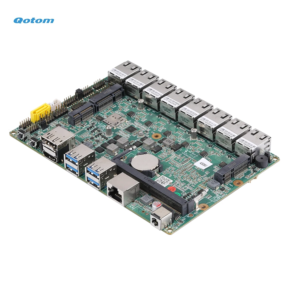 Qotom 8 LAN Mini PC Core i5-10210U Quad Core up to 4.2GHz Fanless Desktop PC 8x I225V 2.5G LAN Firewall Router