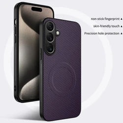 Magsafe Premium Magnetic Carbon Fiber Case - Sleek and Durable Protection - Galaxy A37 (Carbon Fiber - Purple)