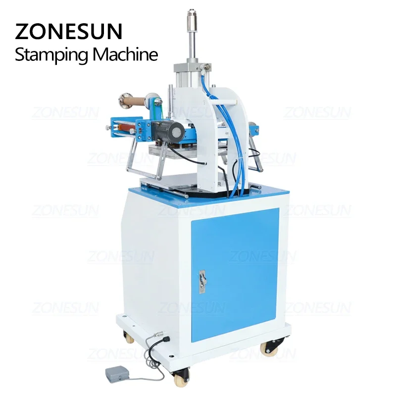 ZONESUN ZY-819D 200X300mm 공압 스탬핑 기계 종이 가죽 로고 이름 카드 주름 압력 초기 엠보싱 기계