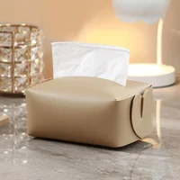 New Living Room Light Luxury Leather Tissue Box Napkin Holder Case Paper Box Container Hotel Storage Box Home Table Decoration 1