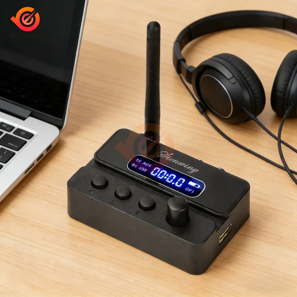 HiFi Bluetooth 5.3 Verici Alıcı Adaptörü Optik Giriş/Çıkış 3.5mm AUX/RCA U-Disk 15M Aralığı TV/PC/Araba/Kulaklıklar için