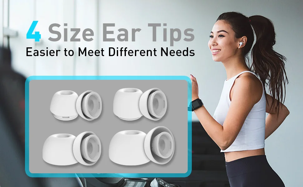 4 Pairs Replacement Ear Tips for Airpods Pro/Airpods Pro 2 Pad Earplugs Ear Caps with Noise Reduction with Portable Storage