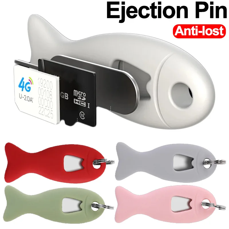 

Loss-proof SIM Card Ejector Pin Ejector Tray Open Pin Universal Cell Phone SIM Card Memory Box Ejector Tool with Key Ring