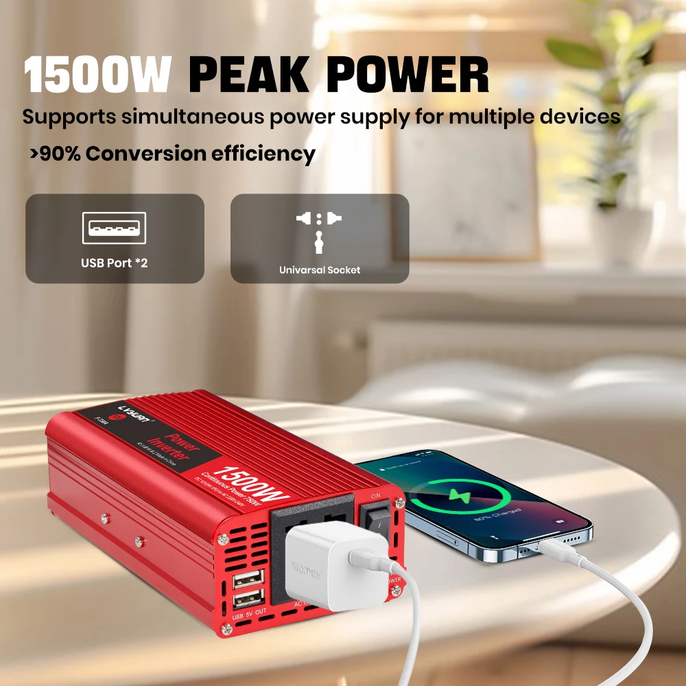 1500W/2000W DC 12V to AC 220V Portable Car Power Inverter Charger Converter Adapter Universal EU Socket Auto accessories vehicle inverter car converter inverter car inverter car power converter power inverter