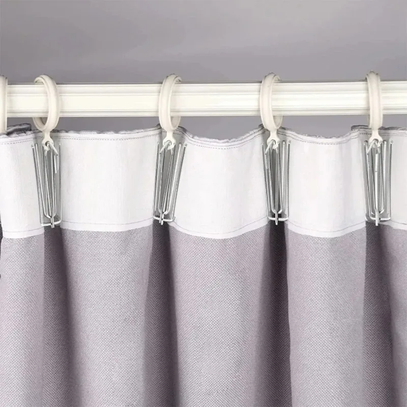 Curtain Pleat Hooks Stainless Steel Hooks 4 Prongs Household Rust-Resistant Pins for Making Pleated Curtains 100/10x