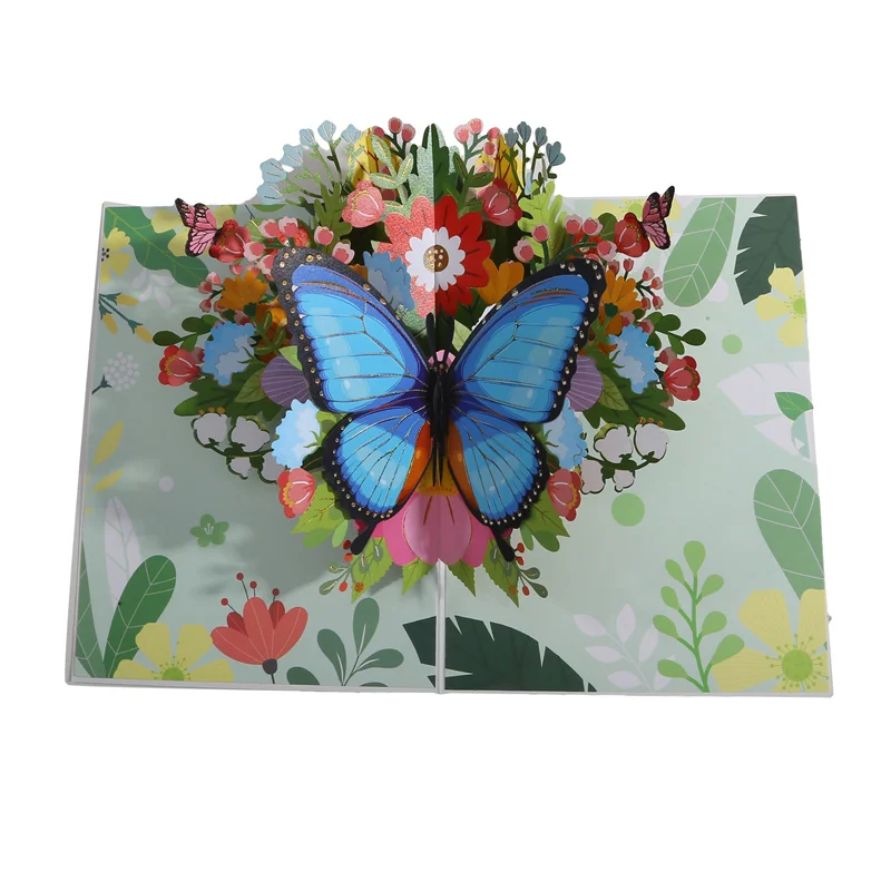 Greeting Cards 3D Butterfly Pop Up For Valentine's Day Mother Anniversary Wedding Invitation Birthday