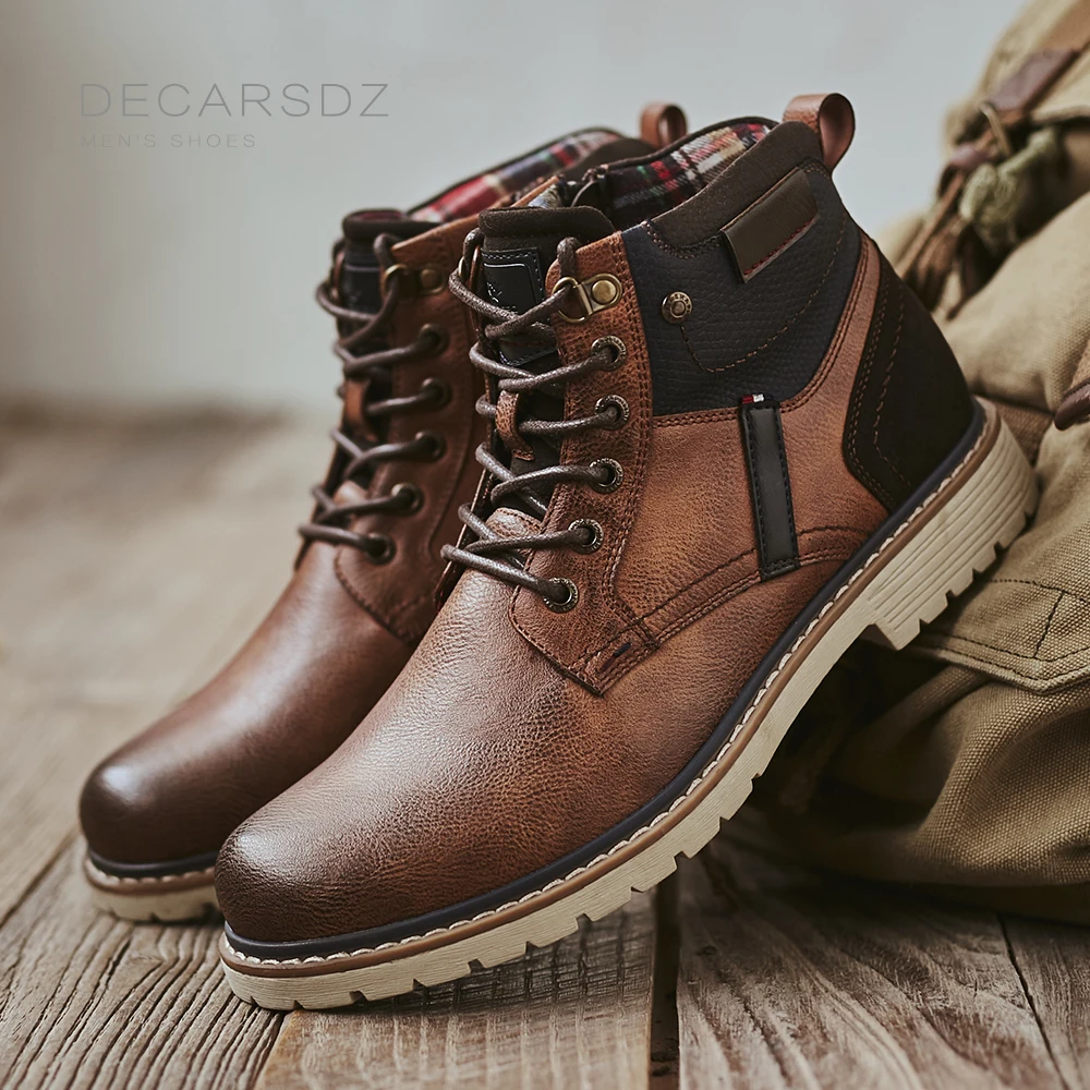 DECARSDZ Botas de piel para hombre, zapatos informales, cómodos, duraderos,  con suela exterior, diseño de marca, para primavera y otoño, 2022|Botas  básicas| - AliExpress
