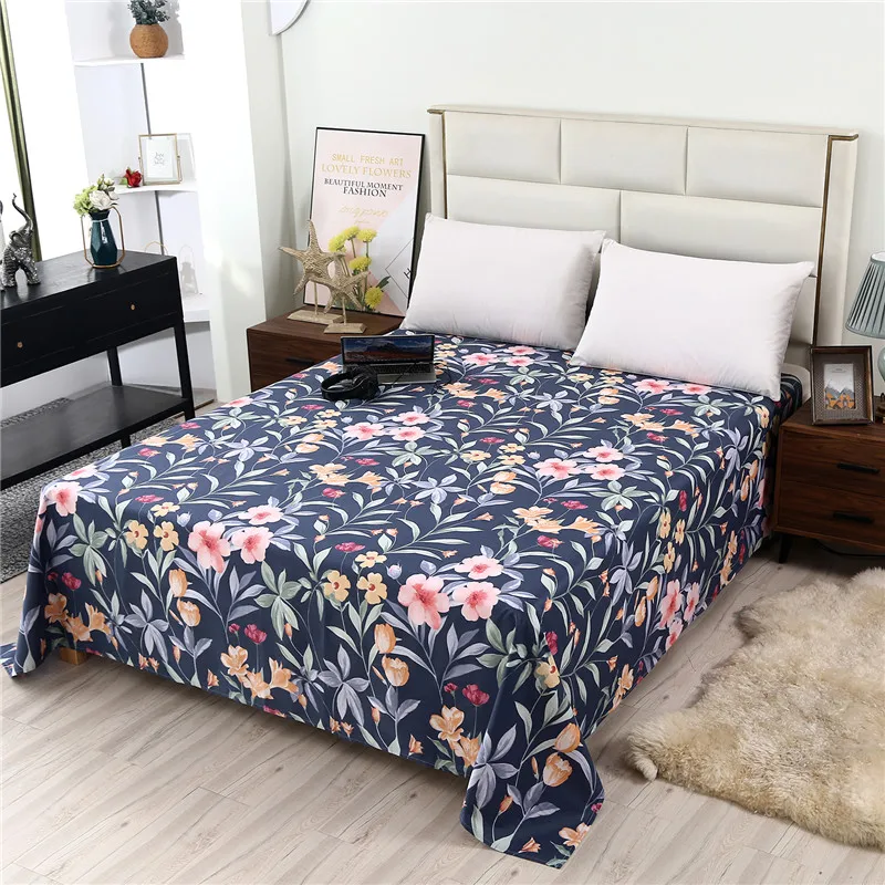 1Pc Thick Cotton Flat Sheet Printing High Quality Bed Sheet Various Sizes Can Be Customized 4