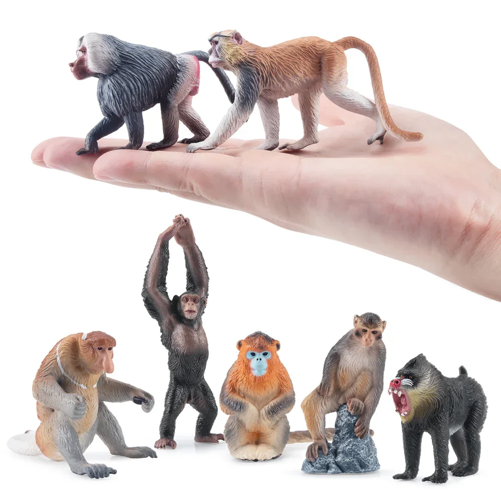 Toymany Simulation Affen & Affen Primat Tier Modell Spielzeug Mini Figuren Puppen Action Figuren Spielzeug Kinder Geschenk Kuchen Dekor – Detail 4