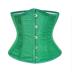 Elegant Wine Red Underbust Corset for Waist Training - Gothic Fashion (Dark Green)