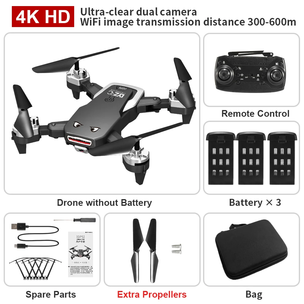 L105 GPS 4K HD Camera Child Drone Wifi 25Min Flight Quadcopter RC Distance 1KM Foldable Helicopter Remot Control Aircraft Toys explorers 4ch remote control quadcopter RC Quadcopter