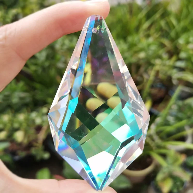 76mm Faceted Crystal Prism Lamp Chandelier Glass Rainbow Hanging Suncatcher DIY Pendant Home Wedding Window Decor Crafts sun catcher crystal pendant sun catchers window ornament