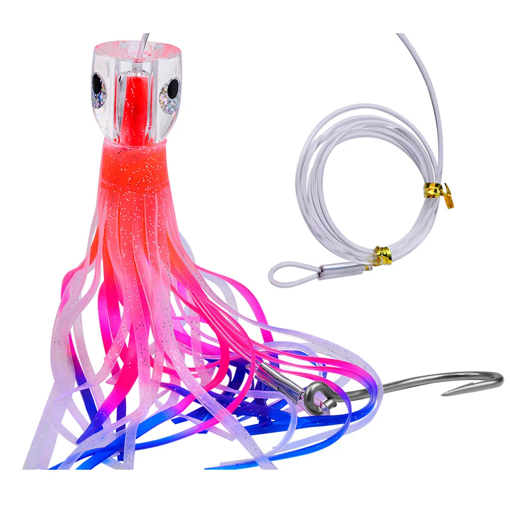 9 Pollici Octopus Gonna Esca Esca Da Traina Con Foro D'Acqua Per Attrezzatura Da Pesca Leader Traina Rigs Pesca Mare