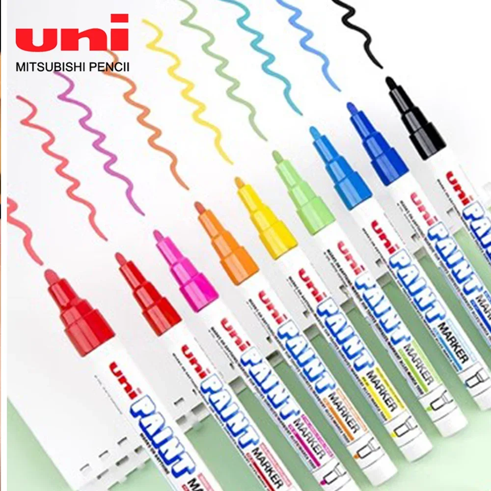 6 Pcs UNI Paint Markers PX-30 Industrial Pen Oily Permanent Water