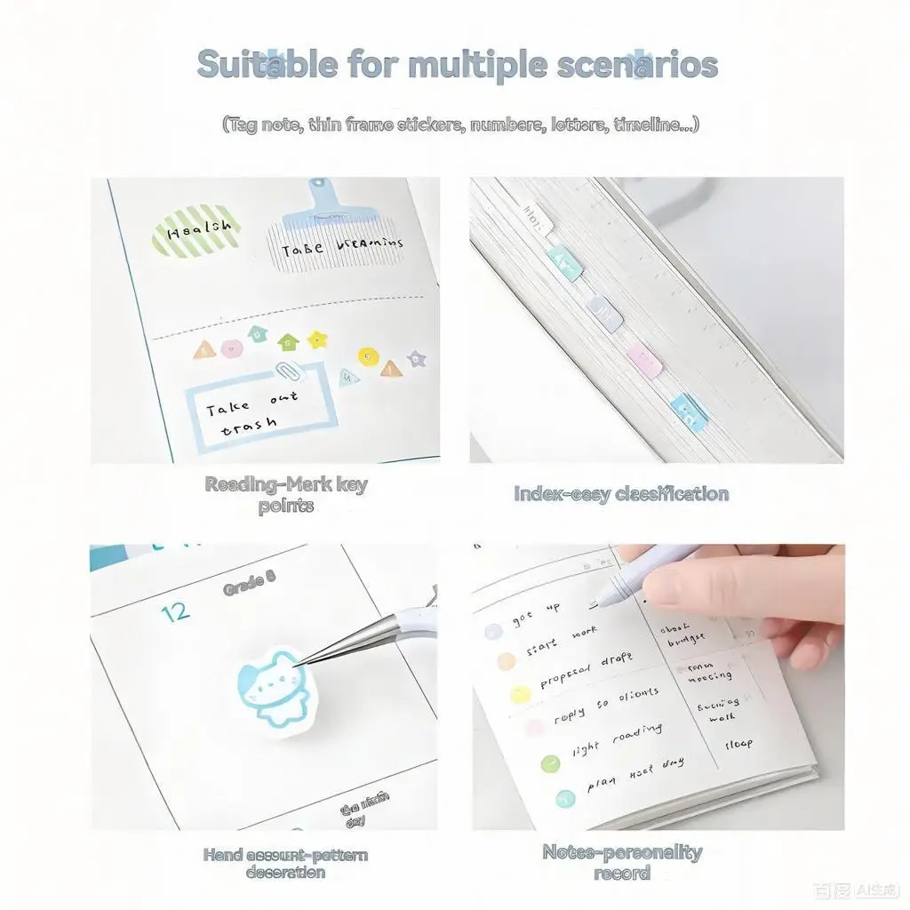 1 Pezzo di Adesivi Multifunzionali Colorati per Promemoria, Adesivi per Messaggi Studenti, Adesivi per Indice e Appunti - immagine 5