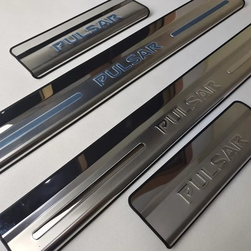 Door Sill Plate Entry Scuff Covers Car Styling Auto Stickers 4Pcs for Nissan Pulsar 2012 2013