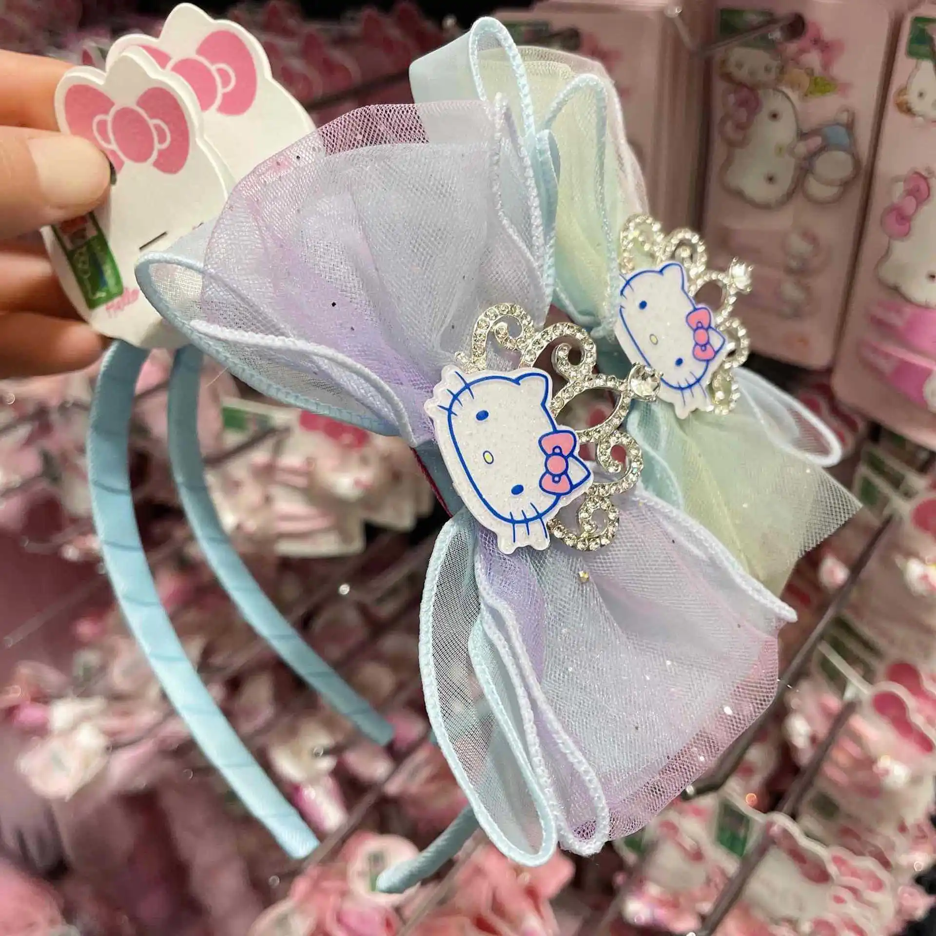 

Заколки для волос Hello Kitty Kawaii, аксессуары для волос Sanrio, детские головные повязки для девочек, модные резинки для волос, для маленьких девочек на осень