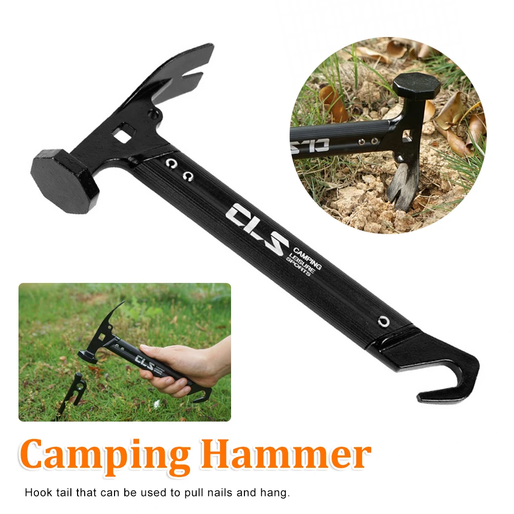 

Outdoor Camping Tent Peg Hammer Stakes Nail Puller With Stake Puller Mountaineering Hiking Camping Multifunctional Tool Hammer