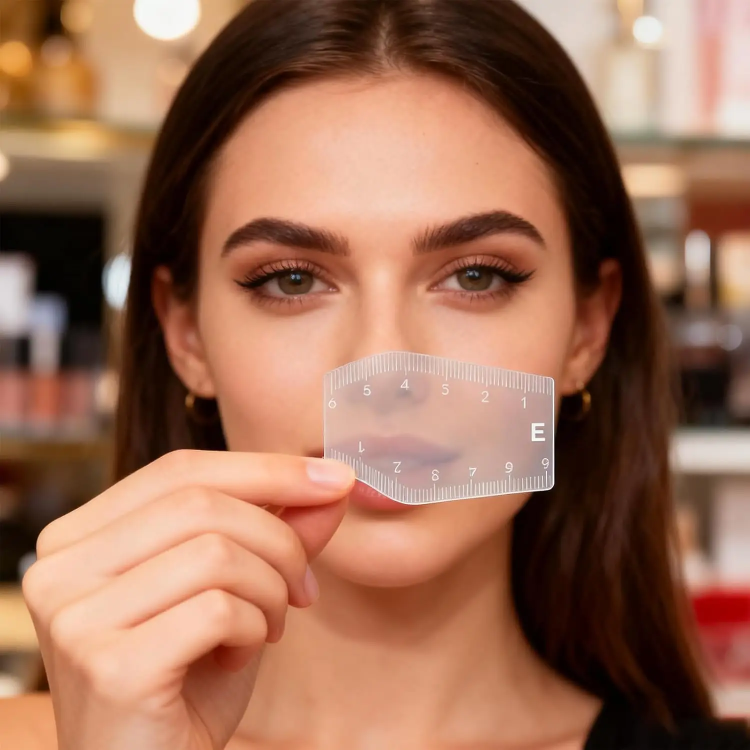 5PCS PMU Brow Ruler - Transparent Microblading Stencils with Symmetry Guide, Reusable Shaping Tool (Unisex)