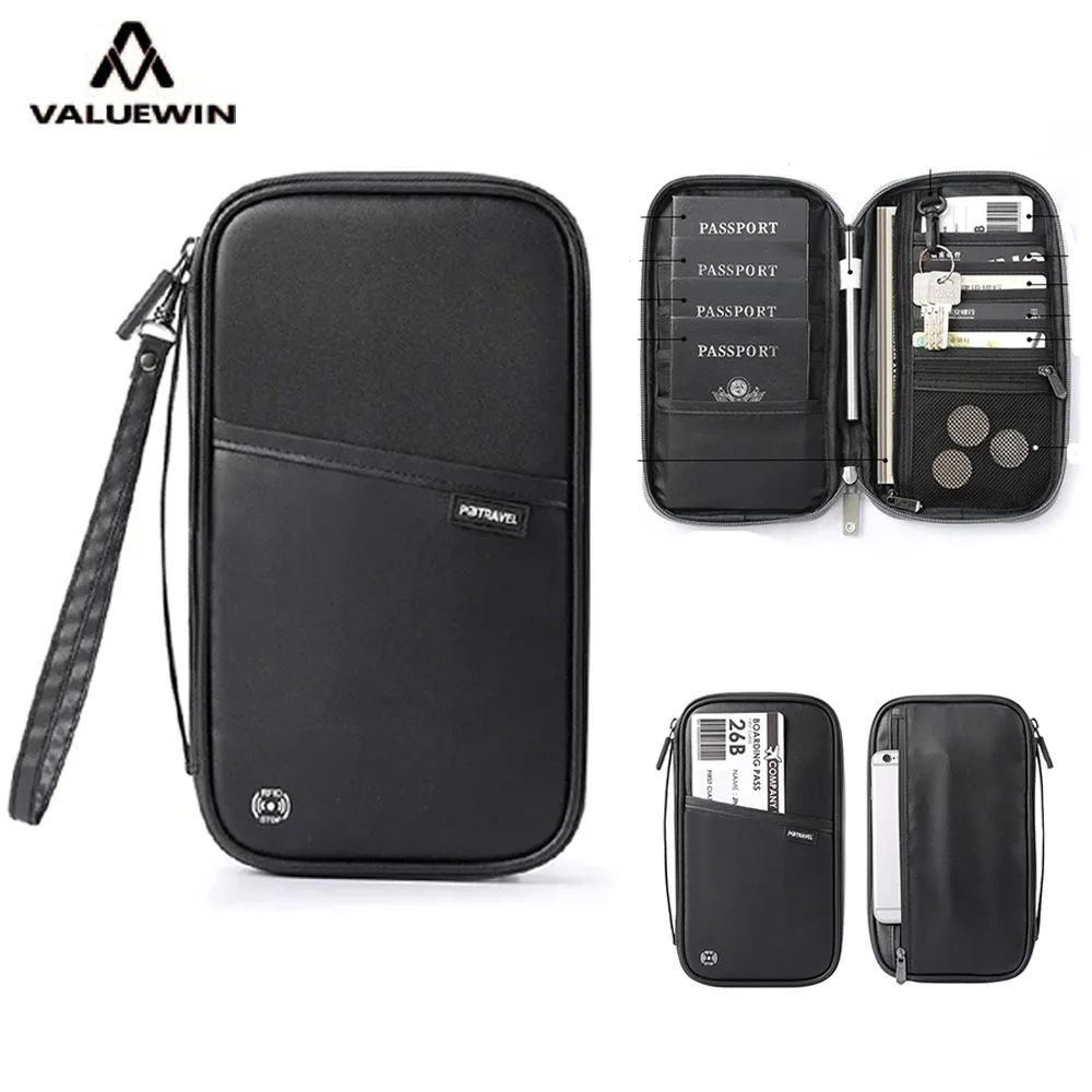 Portafoglio da Viaggio, Porta Passaporto e Carte di Credito, Borsa Organizer per Documenti, Porta Biglietti, Porta Contanti, Pochette Portadocumenti