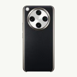 Luxury Vegan Leather Grain Protective Back Cover Case for Find X8 (Black)