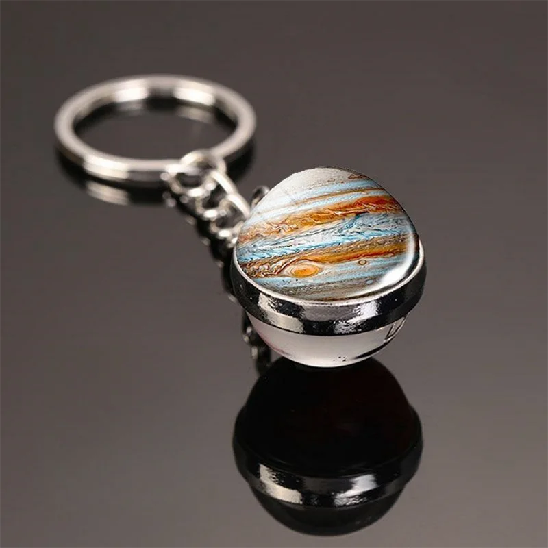 Metal Solar System Keychain Pendant Galaxy Keyring