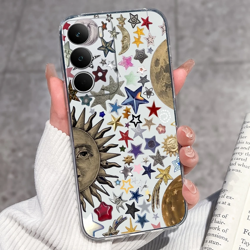 Fashion Astronaut Pattern Transparent Phone Case - Anti-Fingerprint TPU Clear Back Cover