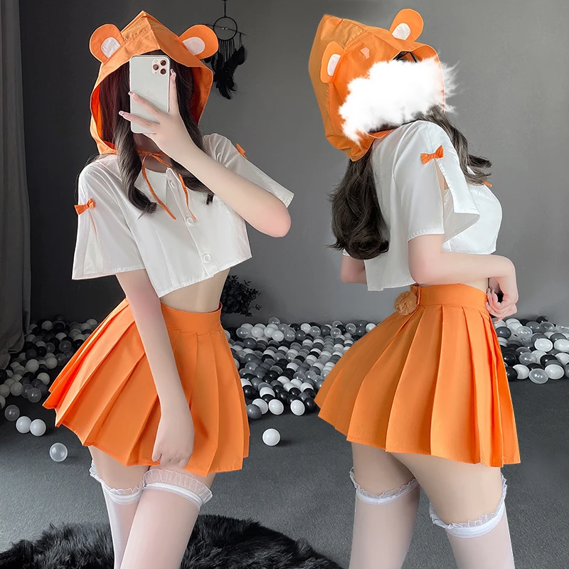 

Naughty Schoolgirl Student Cosplay Costumes Japanese Kawaii Anime Uniform Mini Skirt Women Sexy Lingerie Roleplay Outfits