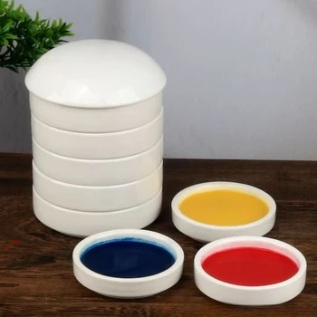 Ceramic Five-layer Color Palette Not Easy To Wear and Clean Easily for Orderly Placement of Pigments and Color Adjustments 1