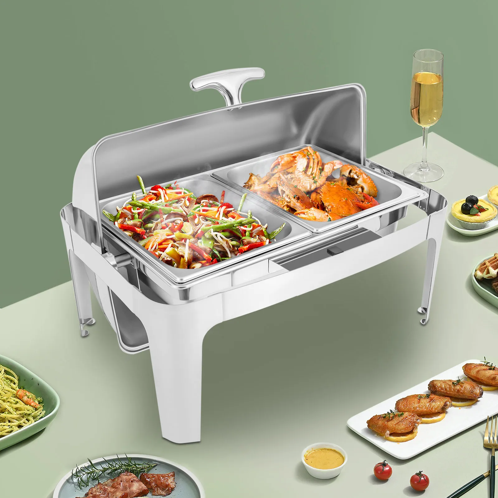 Electric Chafing Dish Buffet Set 9 Quart Food Warmer Buffet Servers and  Warmers with Covers Warmer for Parties Stainless Steel - AliExpress